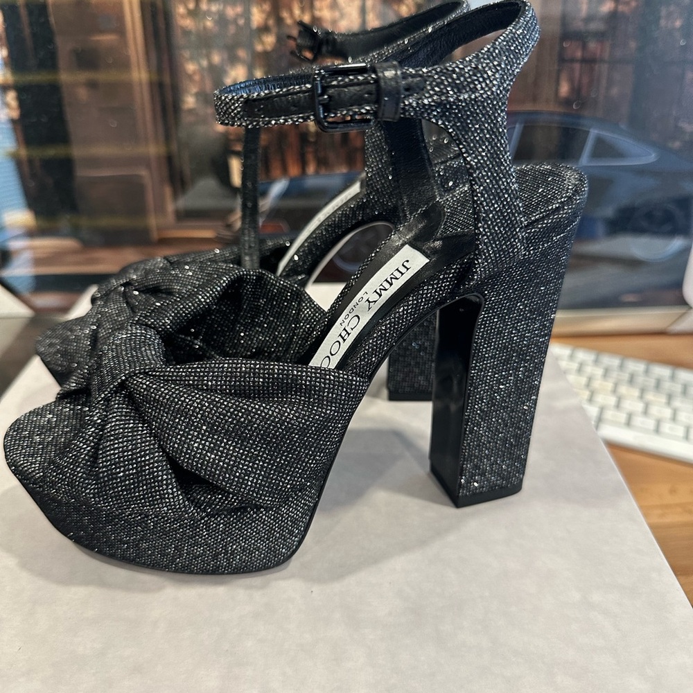 Jimmy Choo Heloise 120MM Glitter Platform Sandals